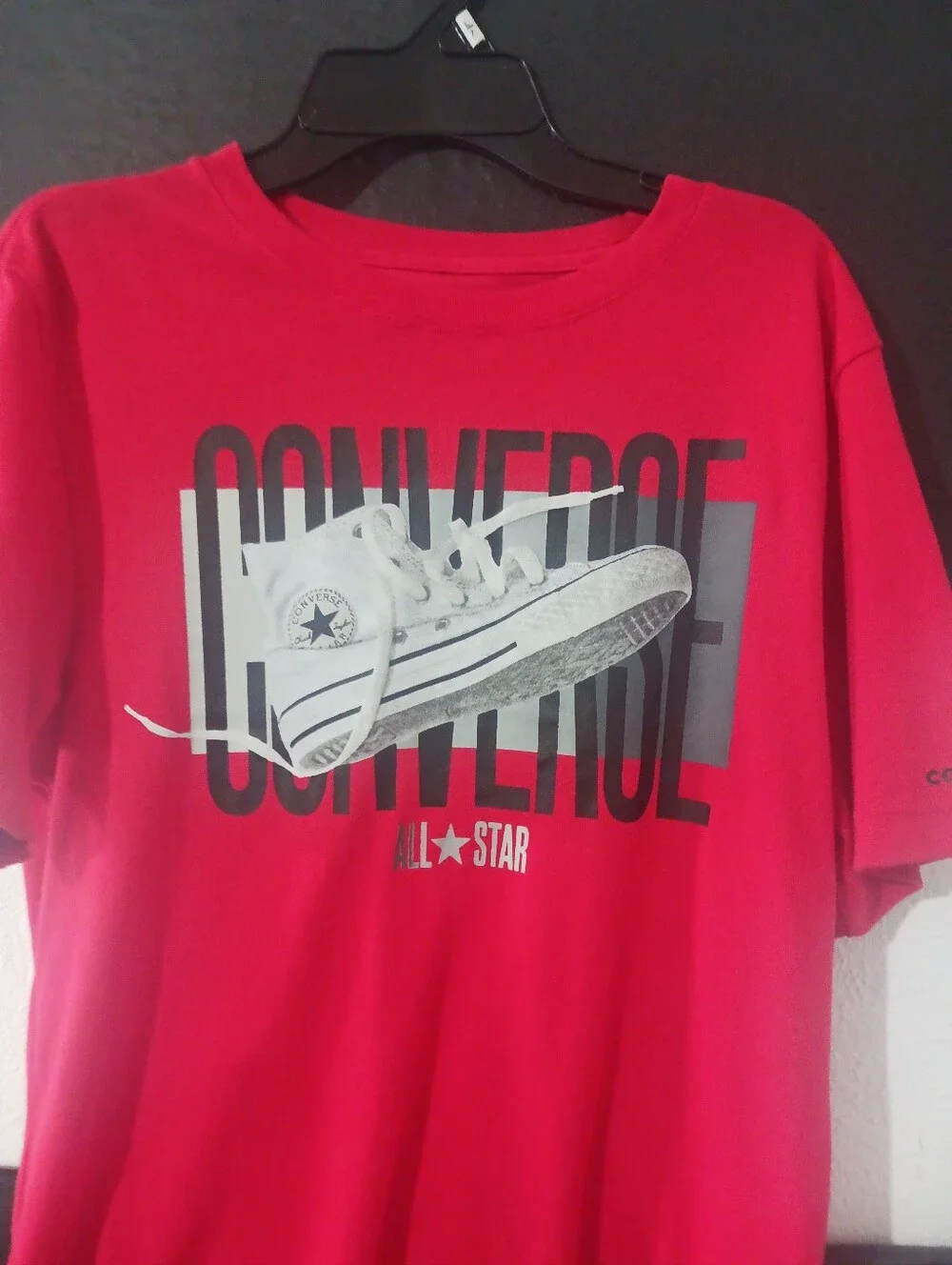 Converse Boy Sneakers Printed Red Shirt